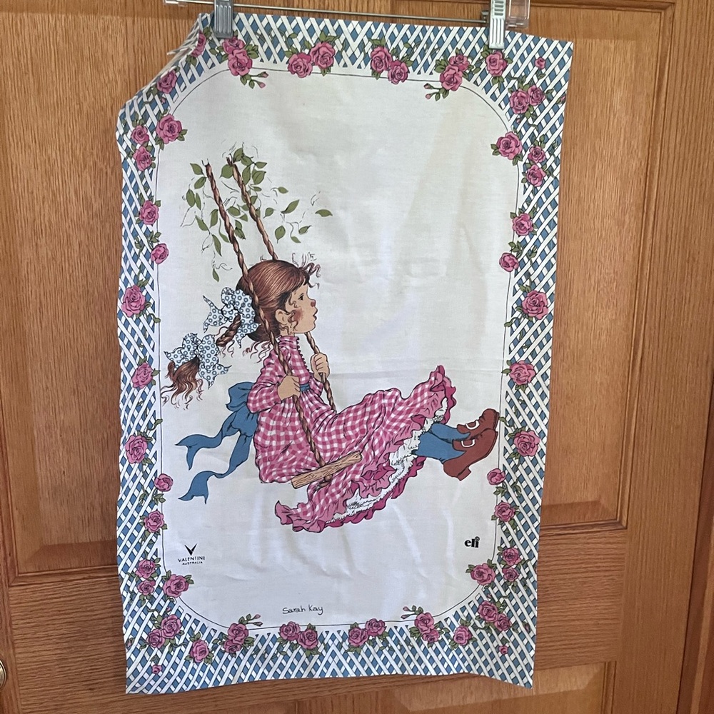 Sarah Kay vintage linen tea towel